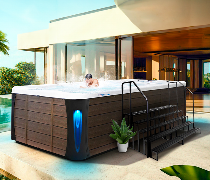 Calspas hot tub being used in a family setting - Cumberland